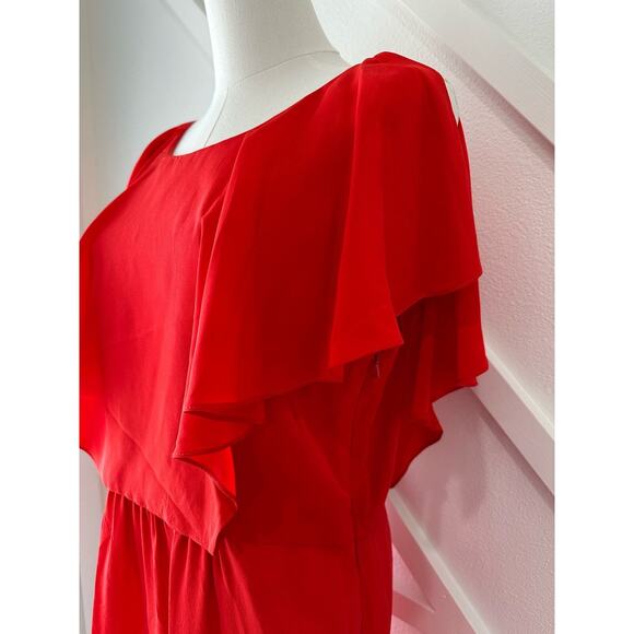 Ali Ro Flutter Sleeve Knee Length 100% Silk Dress size 12 - Picture 4 of 8
